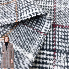 Tela elegante de poliéster de lana tweed para abrigo